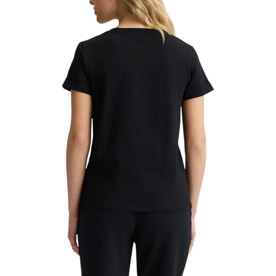 T-shirt donna in cotone con strass
