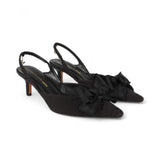 Scarpa donna con Tacco Slingback con Fiocco Satinato
