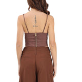 Top donna in lino rubye