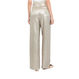 Pantaloni donna in crêpe laminato