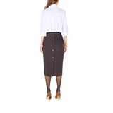 Camicia donna in cotone con pieghe
