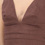 Top donna in lino rubye