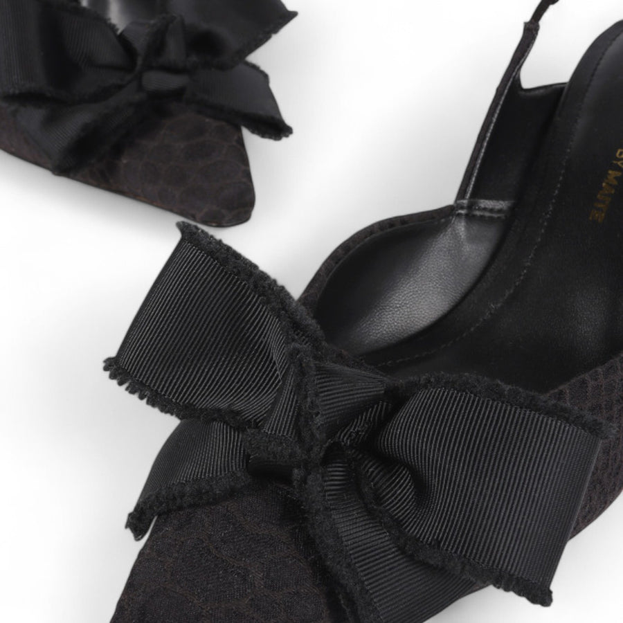 Scarpa donna con Tacco Slingback con Fiocco Satinato