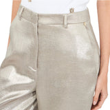 Pantaloni donna in crêpe laminato