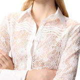 Camicia donna  in tulle e pizzo