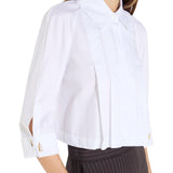 Camicia donna in cotone con pieghe