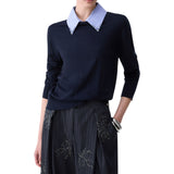 Maglia donna con dettaglio popeline