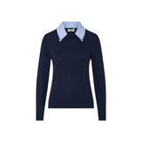 Maglia donna con dettaglio popeline