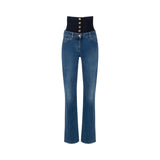 Jeans donna con vita in neoprene