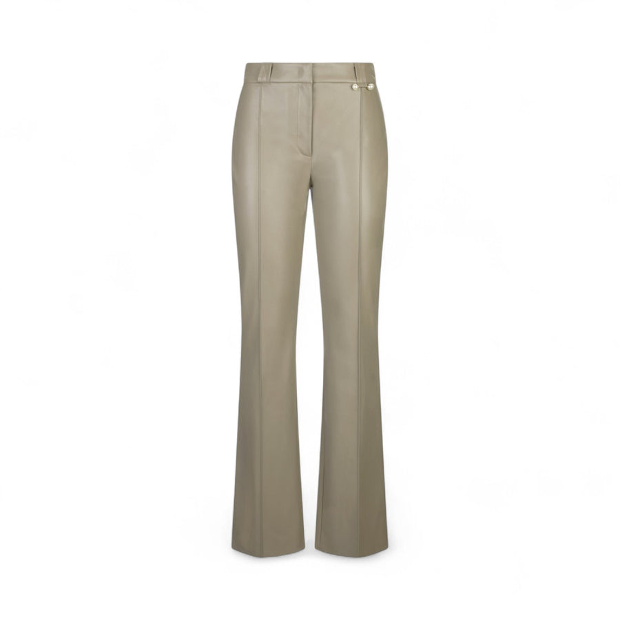 Pantaloni donna flare in tessuto spalmato