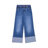 Jeans donna con risvolto