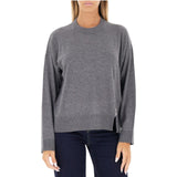 Maglia donna a maniche lunghe con colletto a girocollo