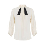 Blusa donna in georgette con cravattino