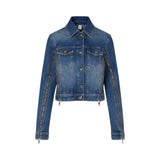 Giacca donna in denim con zip
