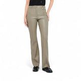 Pantaloni donna flare in tessuto spalmato