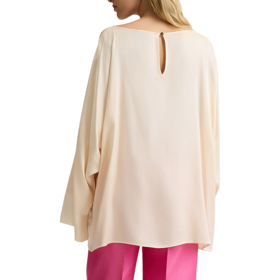 Blusa donna in georgette e raso
