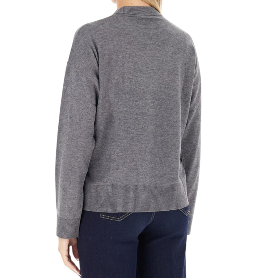 Maglia donna a maniche lunghe con colletto a girocollo