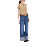 Jeans donna con risvolto