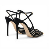 Slingback donna in suede e tulle