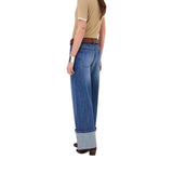 Jeans donna con risvolto