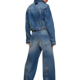 Giacca donna in denim con zip