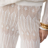 Pantaloni donna in maglia traforata