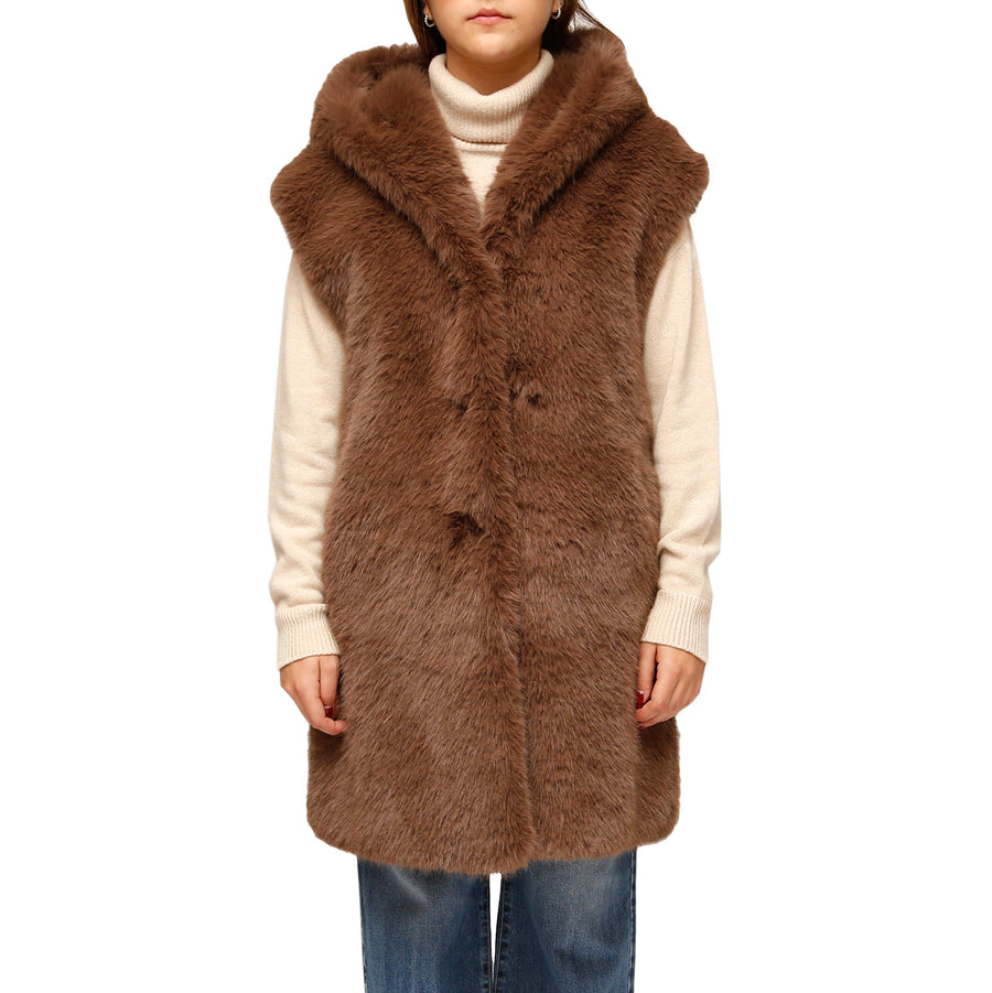 Gilet donna in ecopelliccia