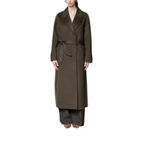 Cappotto donna in misto lana con cintura