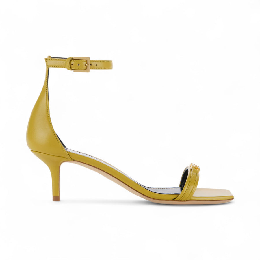 Sandalo donna in nappa con morsetto smaltato