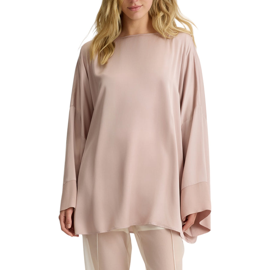 Blusa donna in georgette e raso