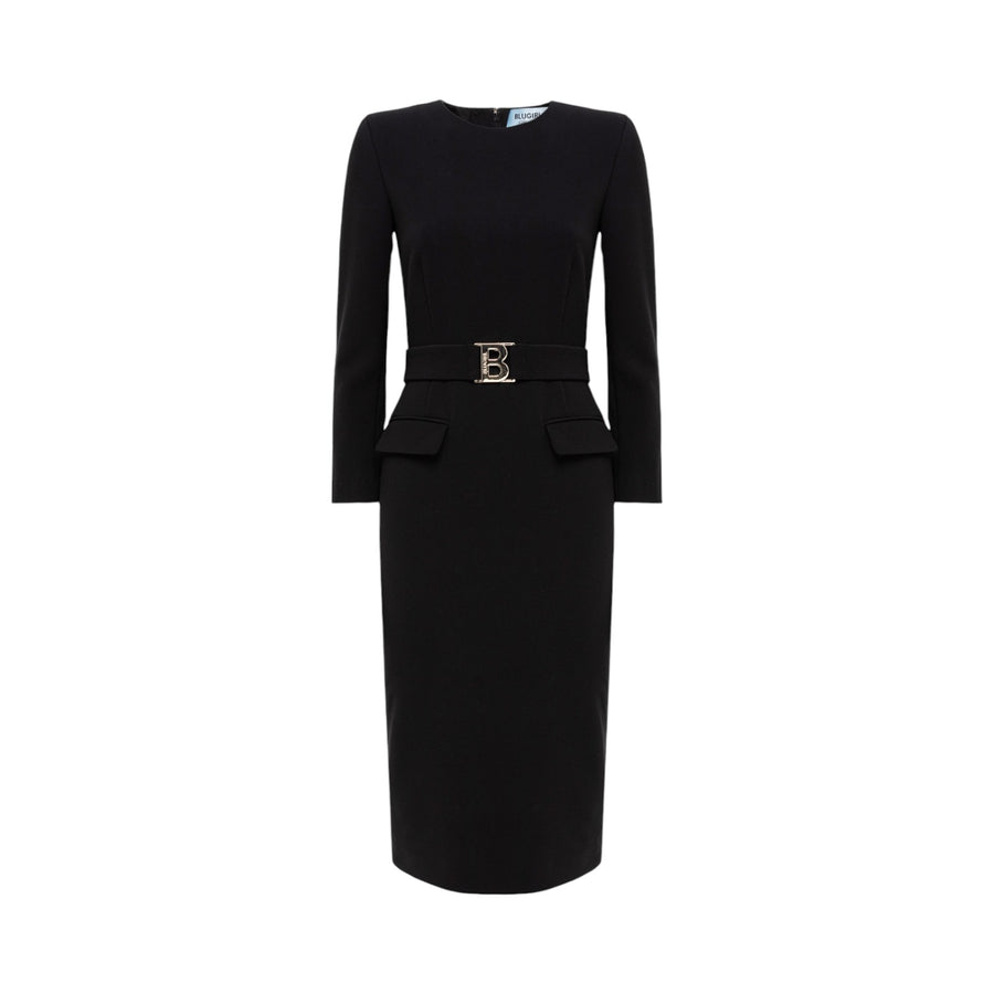 Abito donna midi in wool cady stretch