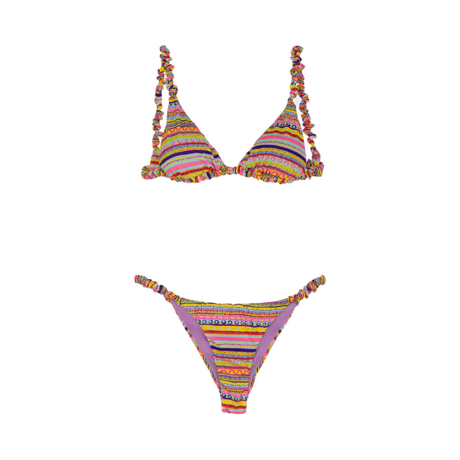 Bikini donna triangolo e slip brasiliano fisso seashell