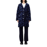 Cappotto donna similpelliccia jacquard logo