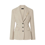 Blazer donna mélange con fibbie