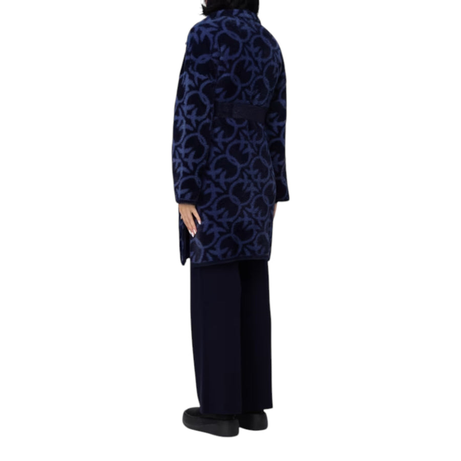 Cappotto donna similpelliccia jacquard logo