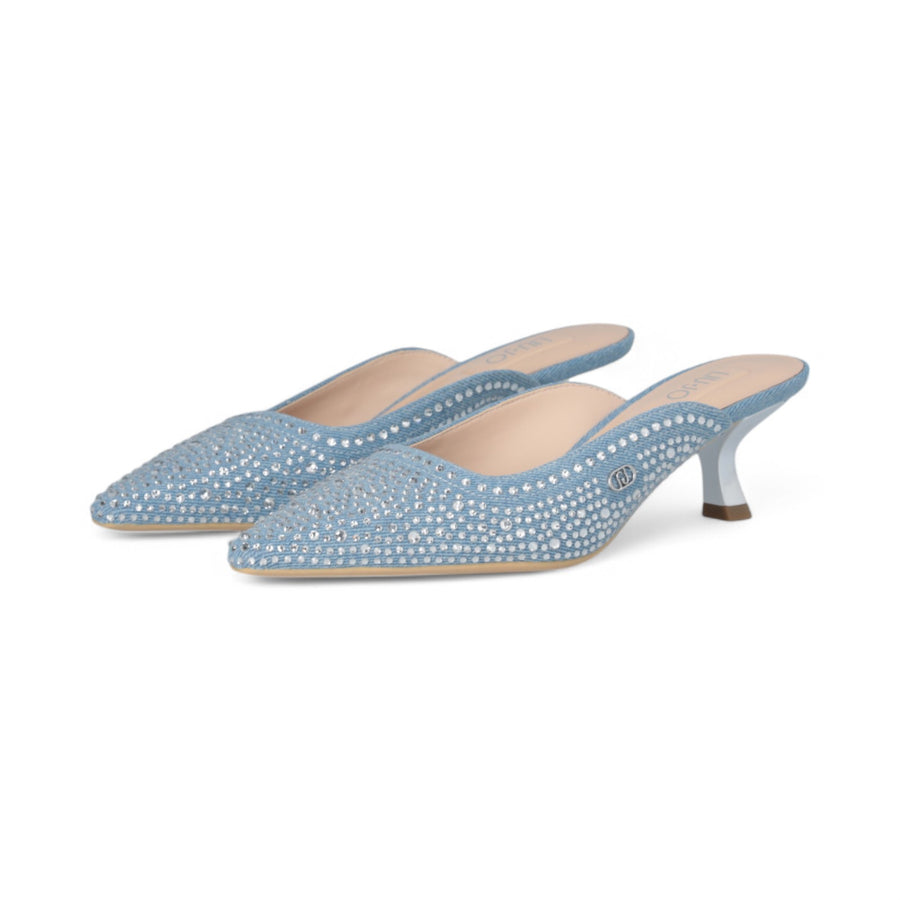 Mule donna  in denim full strass