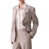 Blazer donna mélange con fibbie