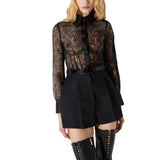 Camicia donna in pizzo floreale
