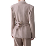 Blazer donna mélange con fibbie