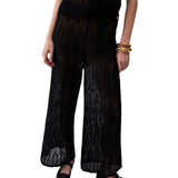 Pantaloni donna in maglia traforata