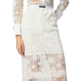 Gonna donna  midi in pizzo con spacchetti