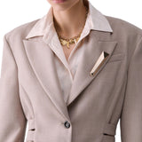 Blazer donna mélange con fibbie