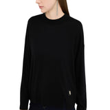 Maglia donna a maniche lunghe con colletto a girocollo