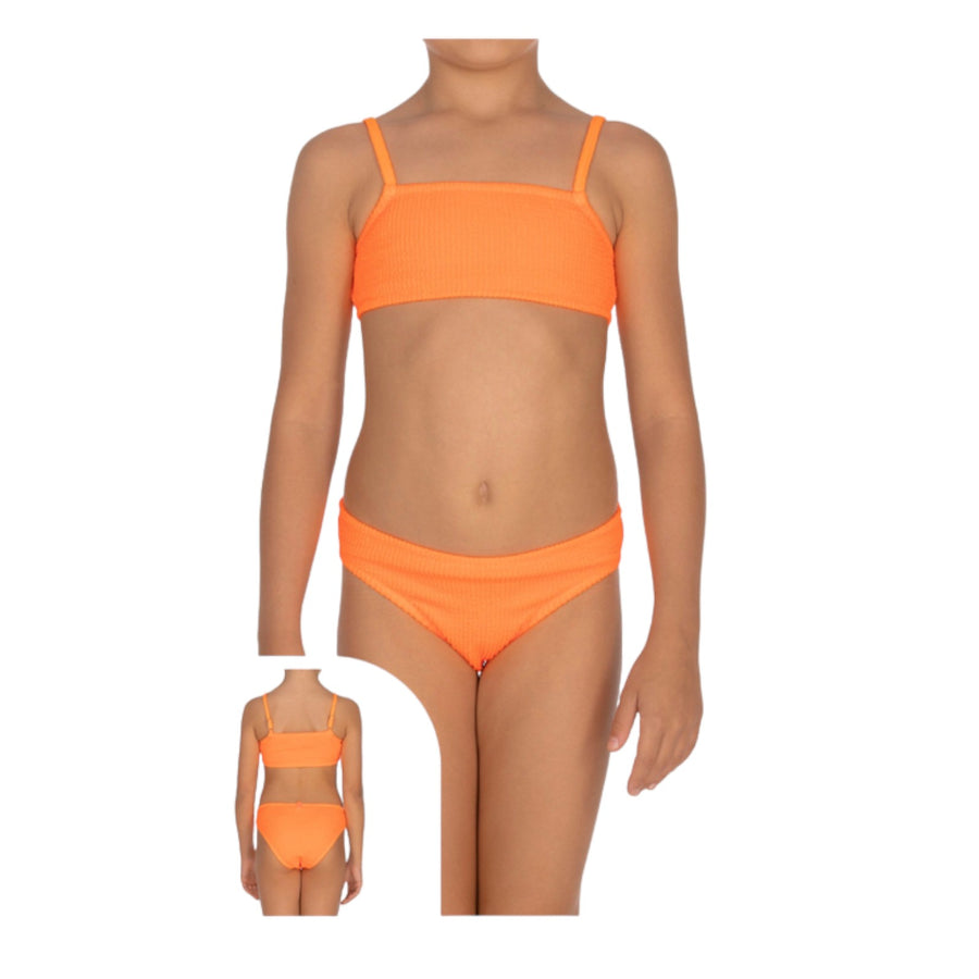 Bikini top e slip fisso everglow bimba