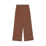 Pantaloni donna ampi con risvolto