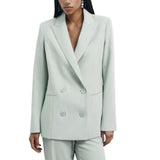 Giacca donna doppiopetto con rever a lancia