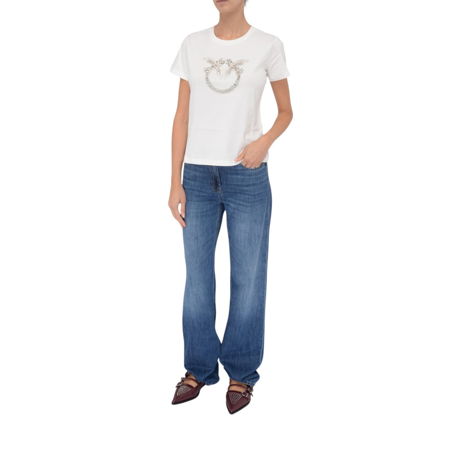 T-shirt donna logo Love Birds decorato