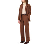 Pantaloni donna ampi con risvolto