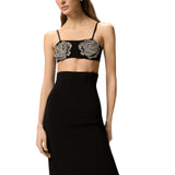 Reggiseno donna  con rose gioiello ricamate