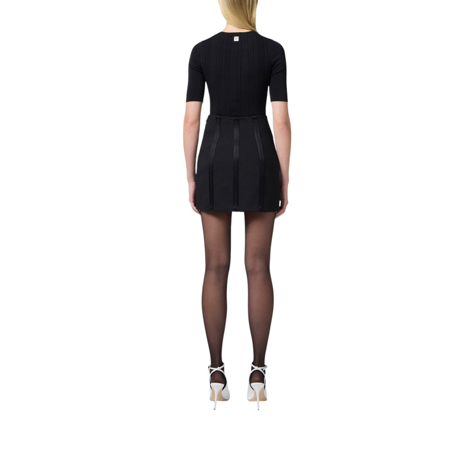 Top donna in maglia con lacci criss-cross